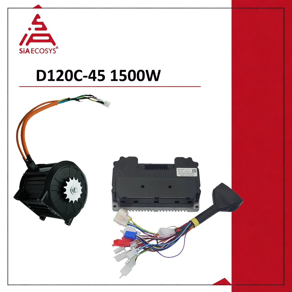Electric Motorcycle Conversion Kit 72V - QSMOTOR D120C-45 1500W 72V エンコーダー内蔵PMSMミッドドライブモーター。ND72240正弦波コントローラー付き。電動バイクへの改造キット用。